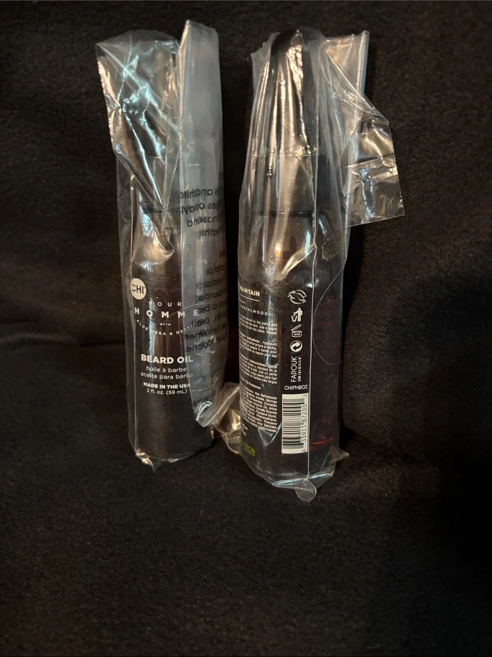 Chi Pour Homme Mens Beard Oil New 2 Pack